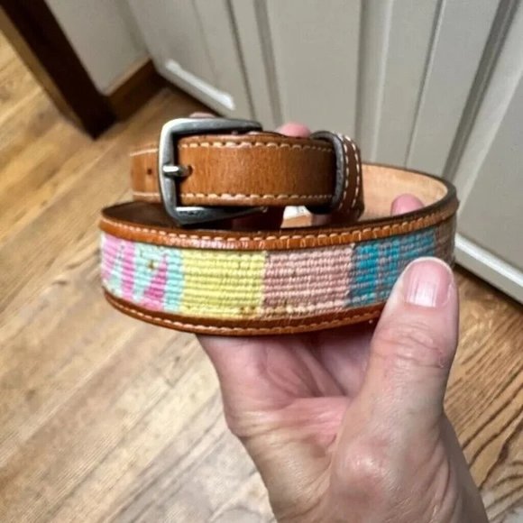 CIRCLE OF YOAKUM HANDMADE LEATHER AND WOVEN BELT - Picture 2 of 12